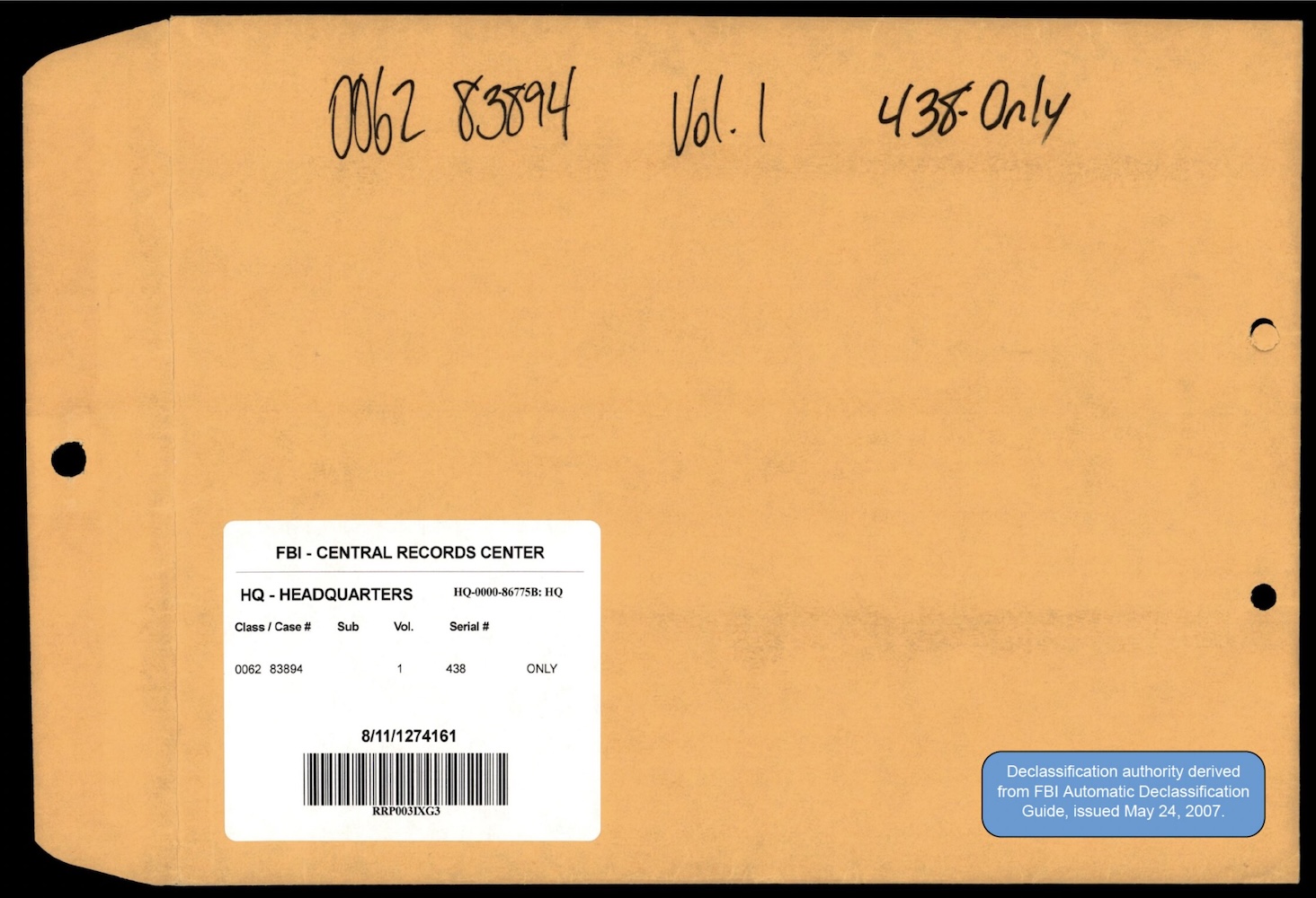 Vignette PDF — 65 HS1-834228961 62-HQ-83894 Serial 438