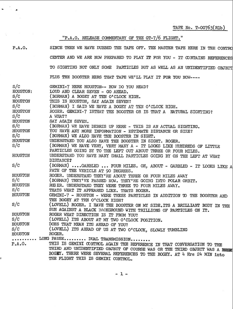 Vignette PDF — NASA-UAP-D3, Gemini 7 Transcript, 1965
