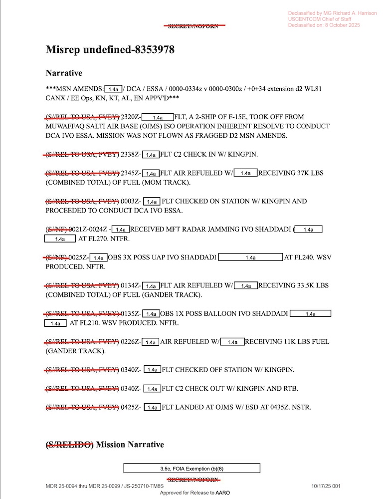Vignette PDF — DOW-UAP-D20, Mission Report, Iraq, 2023