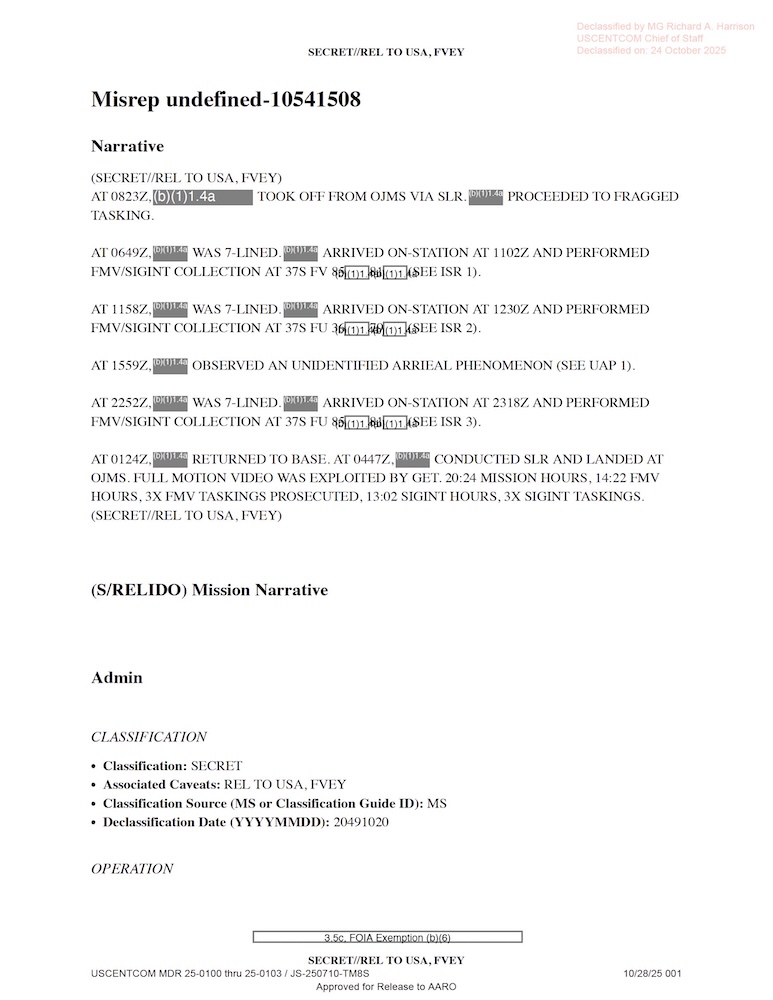 Vignette PDF — DOW-UAP-D32, Mission Report, Syria, October 2024
