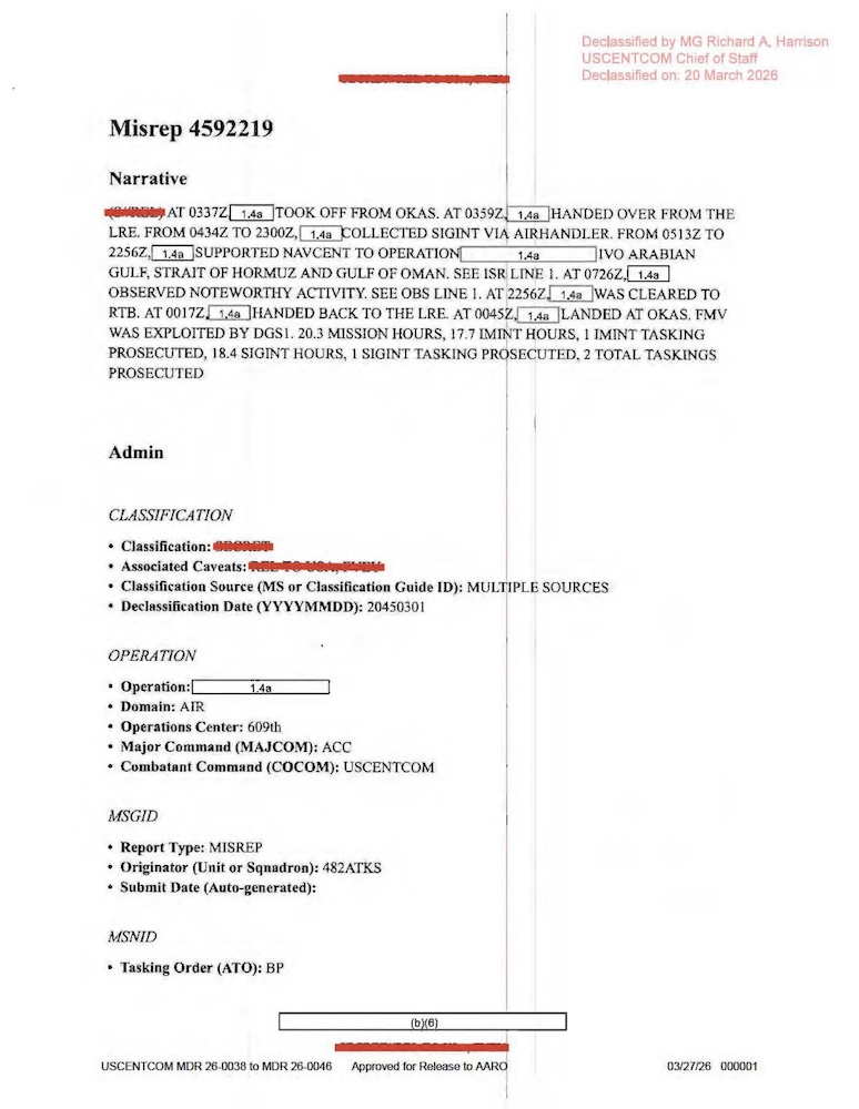 Vignette PDF — DOW-UAP-D60, Mission Report, Arabian Gulf, August 2020