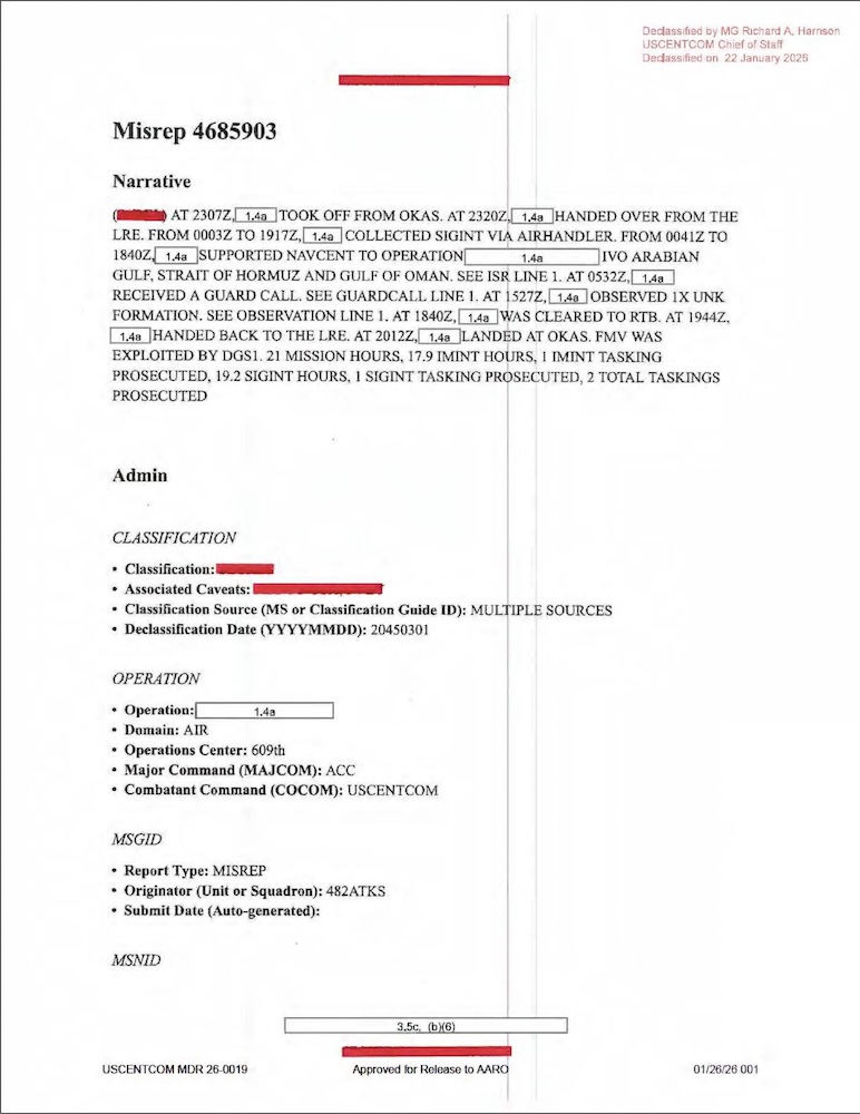 Vignette PDF — DOW-UAP-D61, Mission Report, Arabian Gulf, August 2020