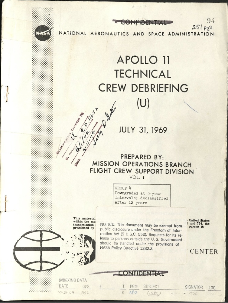 Vignette PDF — NASA-UAP-D4, Apollo 11 Technical Crew Debriefing, 1969