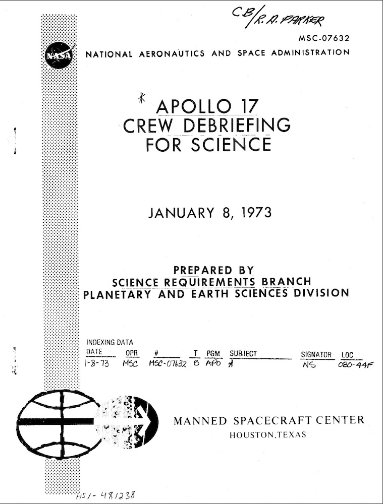 Vignette PDF — NASA-UAP-D5, Apollo 17 Crew Debriefing for Science, 1973