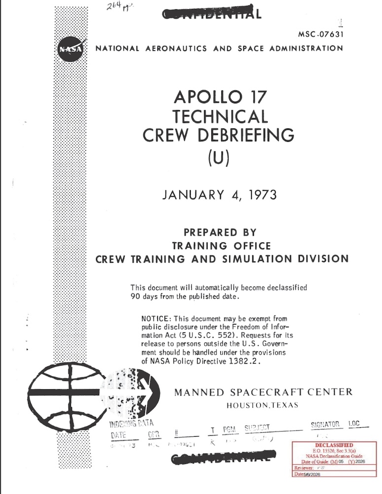 Vignette PDF — NASA-UAP-D6, Apollo 17 Technical Crew Debriefing, 1973