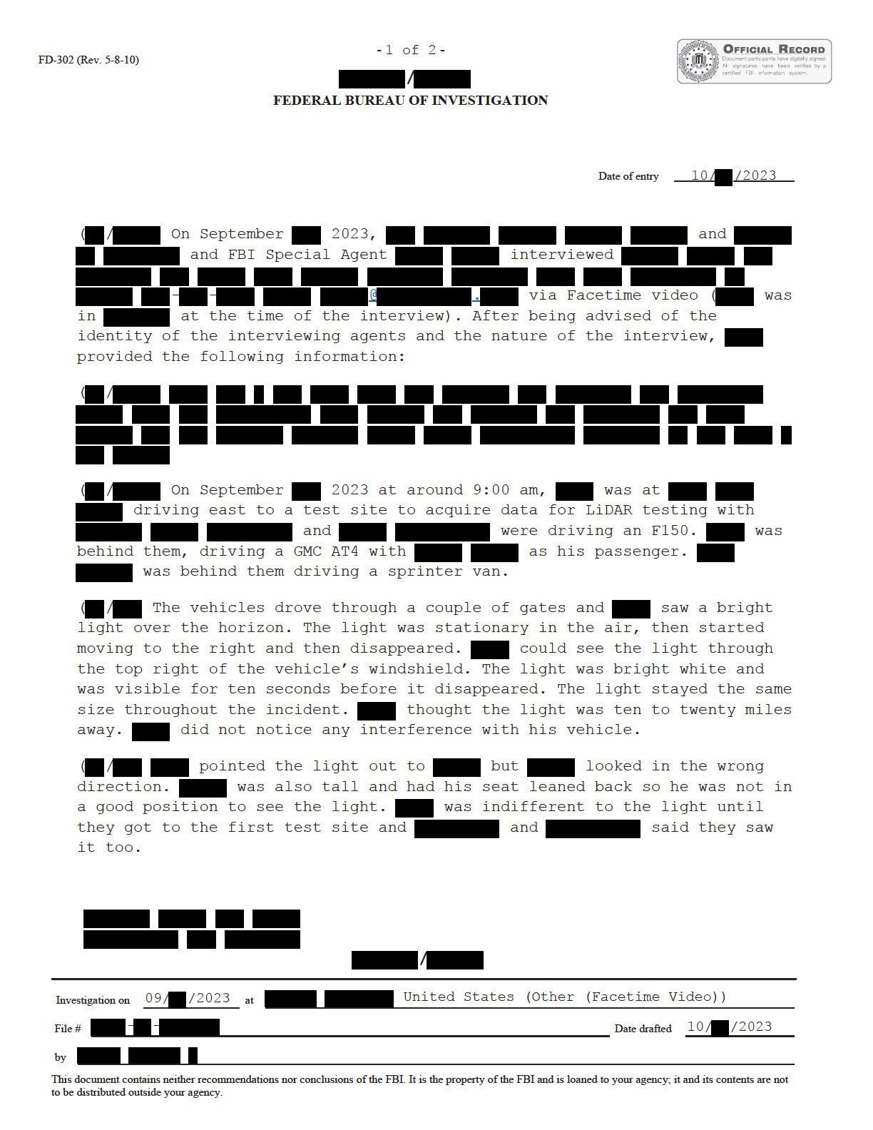 Vignette PDF — FBI September 2023 Sighting - Serial 3